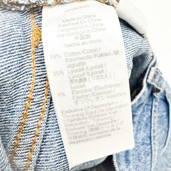 Madewell The Perfect Jean Short Raw Hem Dark Medium Wash Denim Size 28 - Picture 4 of 5